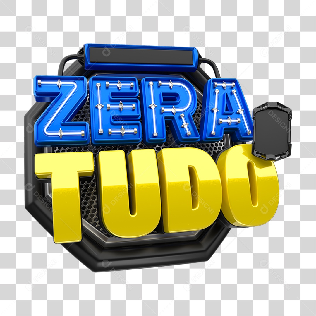 Selo 3D Zera Tudo PNG Transparente