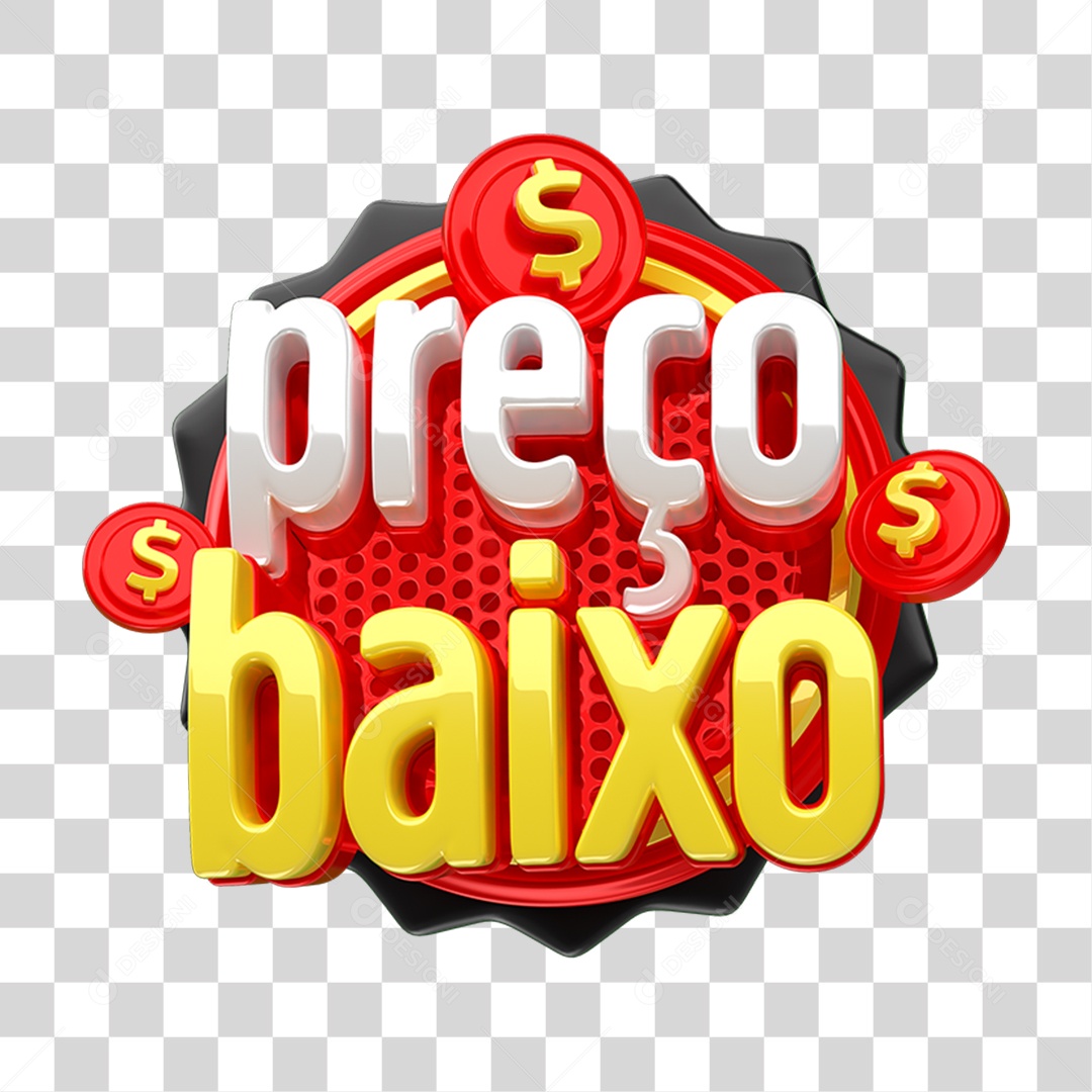 Selo 3D Preço Baixo PNG Transparente