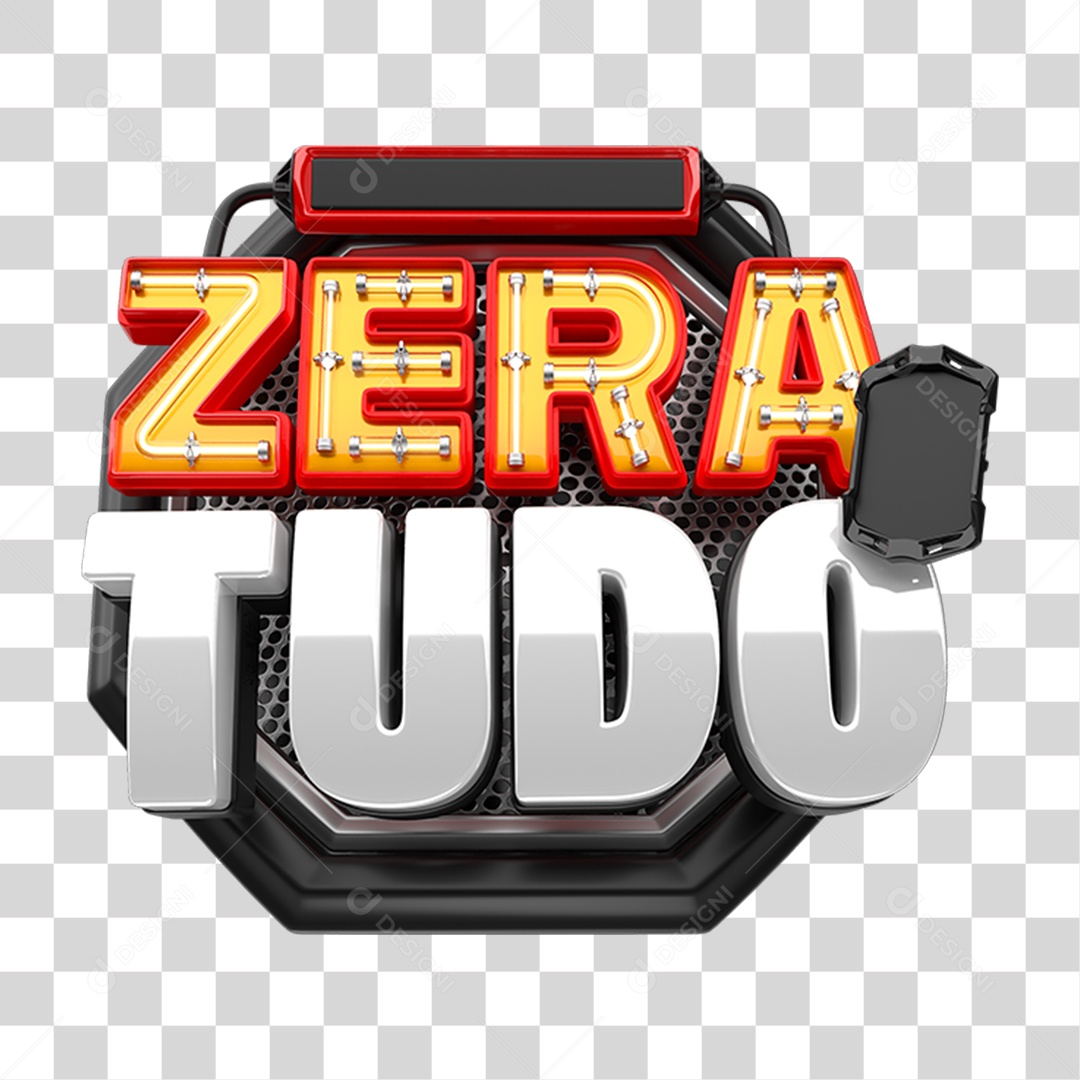 Selo 3D Zera Tudo PNG Transparente