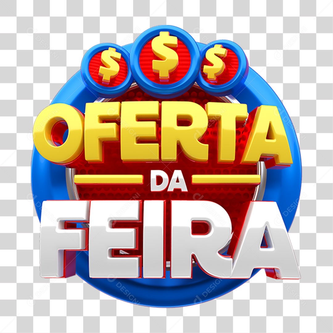 Selo 3D Oferta da Feira PNG Transparente