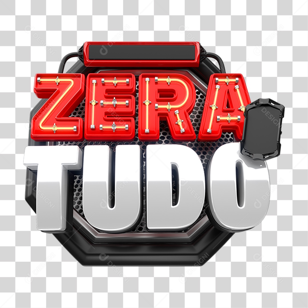 Selo 3D Zera Tudo PNG Transparente