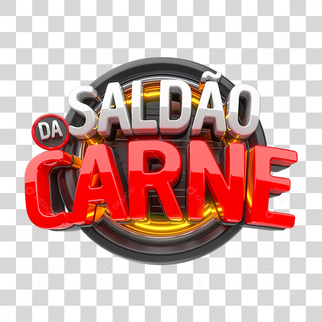 Selo 3D Saldão da Carne PNG Transparente