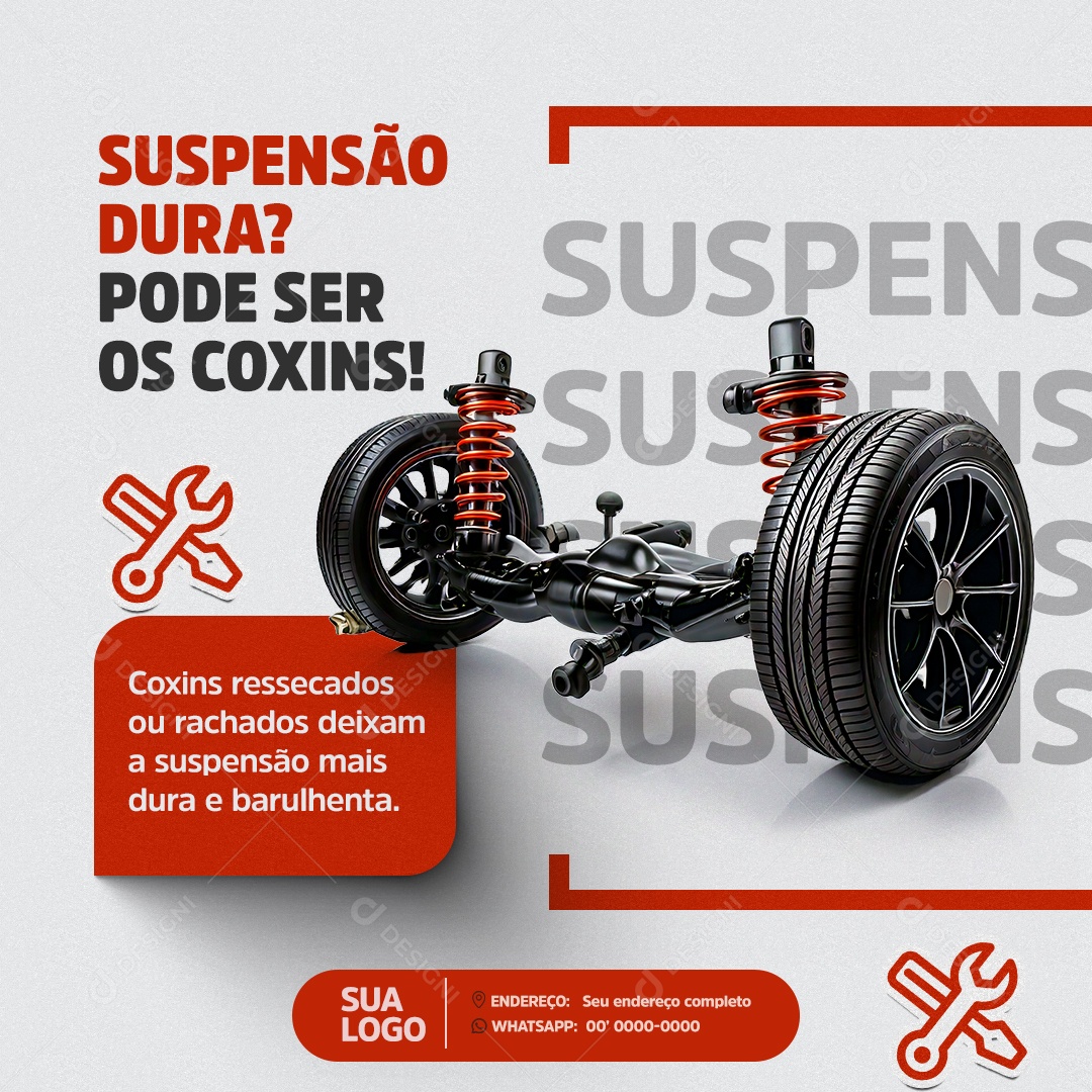 Oficina Mecânica Suspensão Dura Pode Ser Os Coxins Social Media PSD Editável