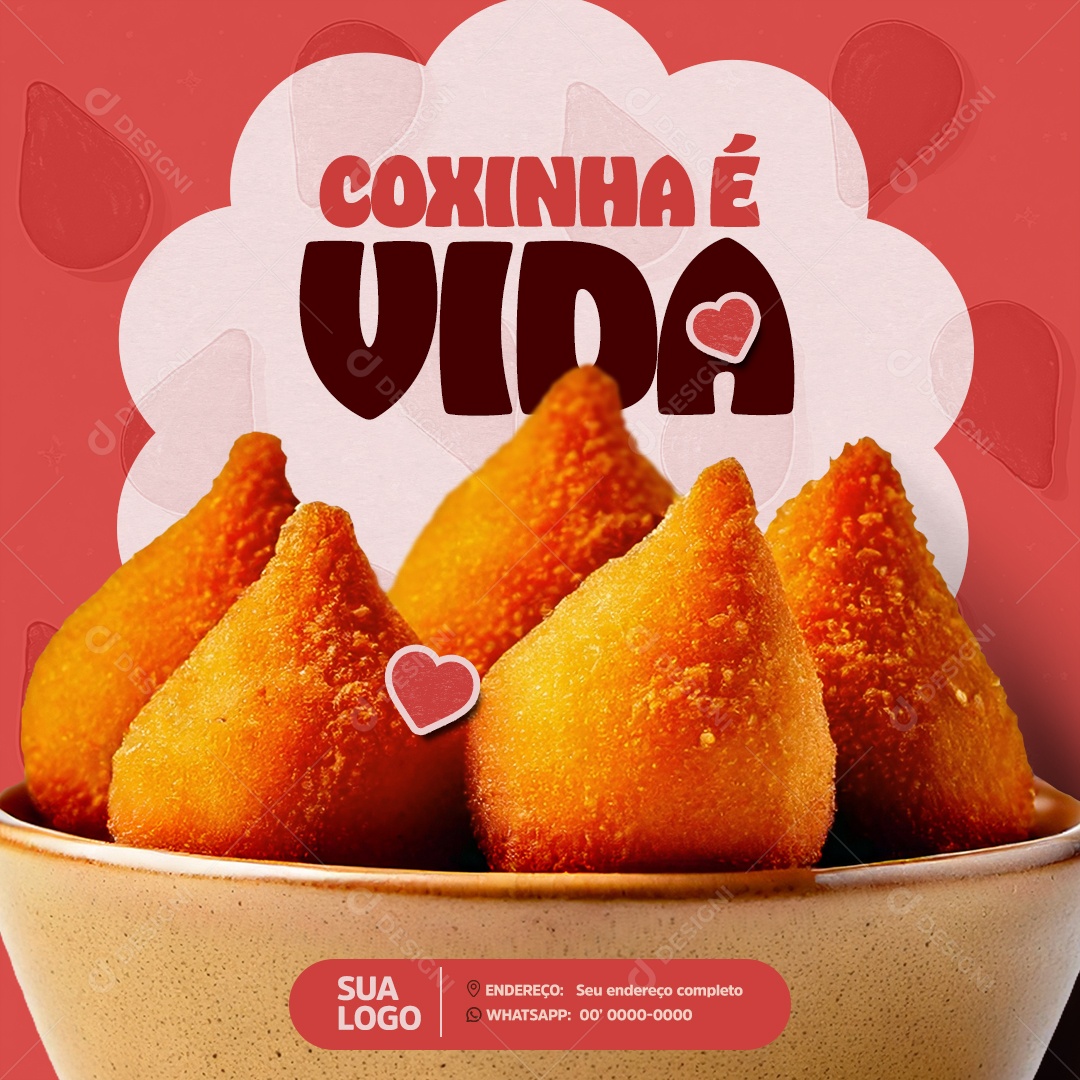 Coxinha é Vida Social Media PSD Editável