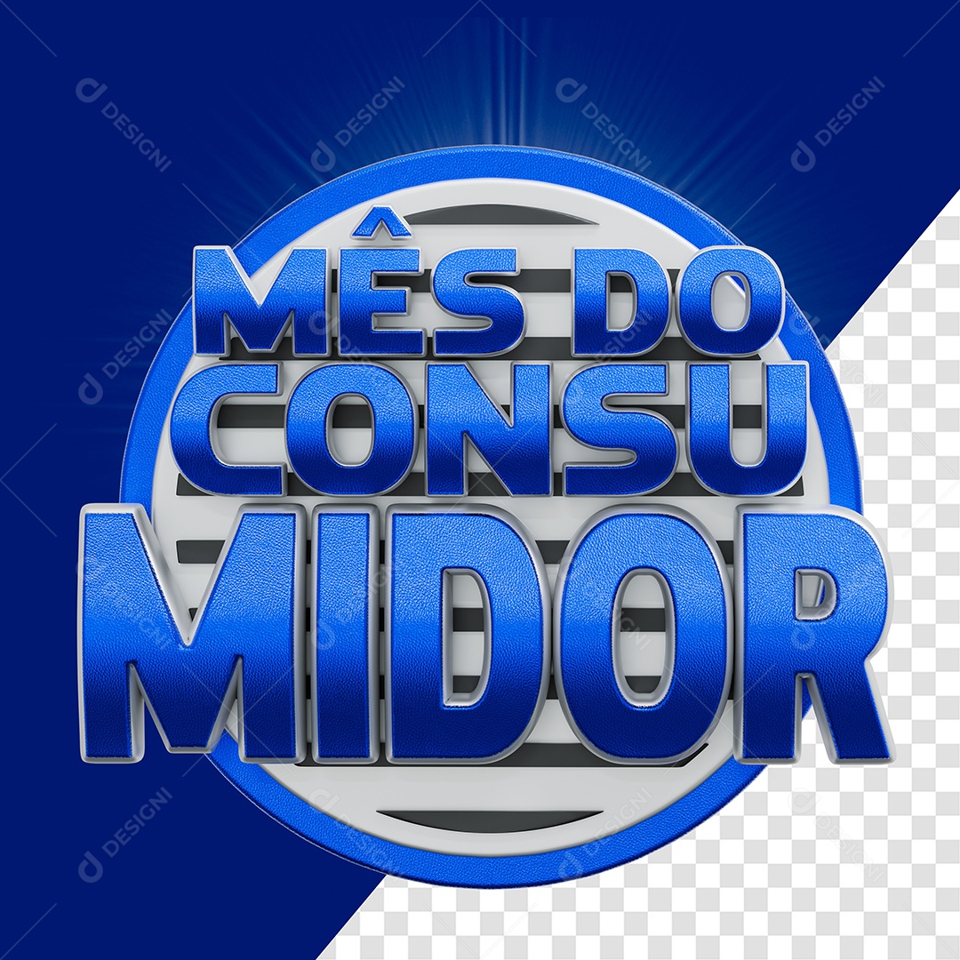 Mês do Consumidor Selo 3D Para Composição PSD