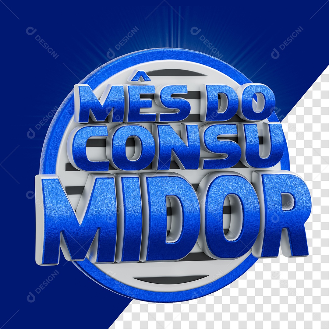 Mês do Consumidor Selo 3D Para Composição PSD