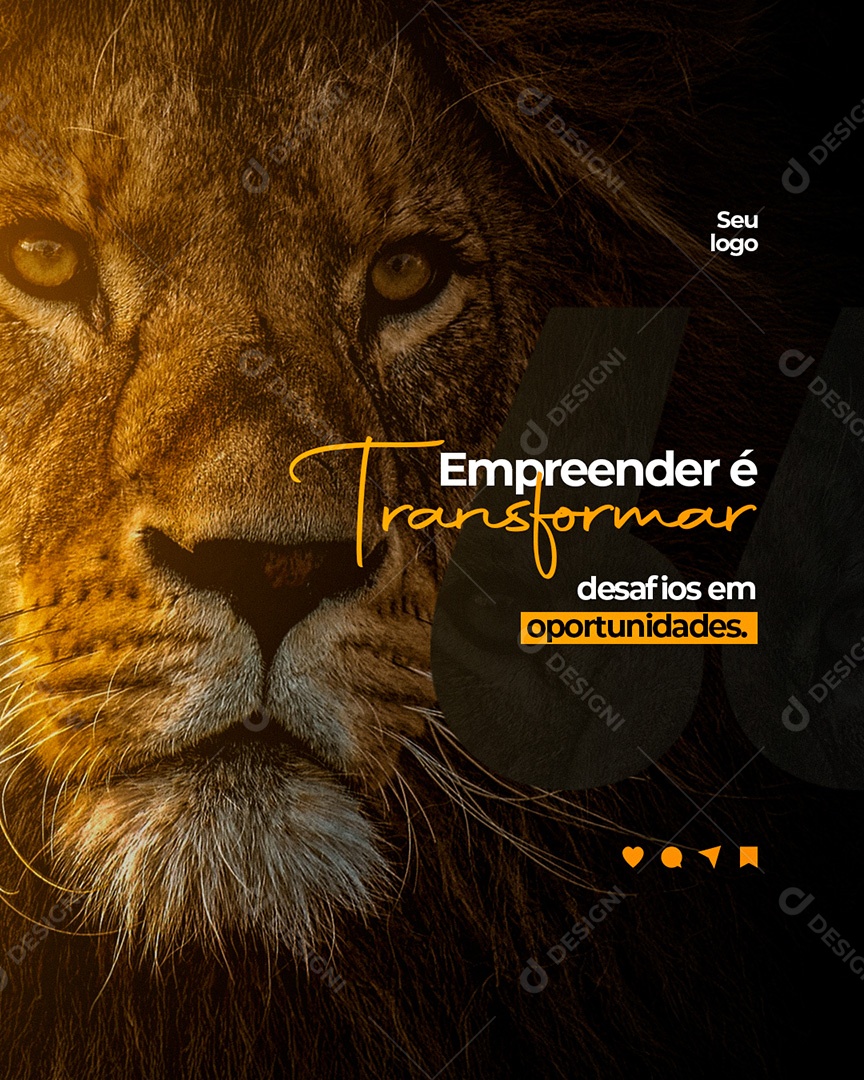 Frase Motivacional Empreender é Transformar Social Media PSD Editável