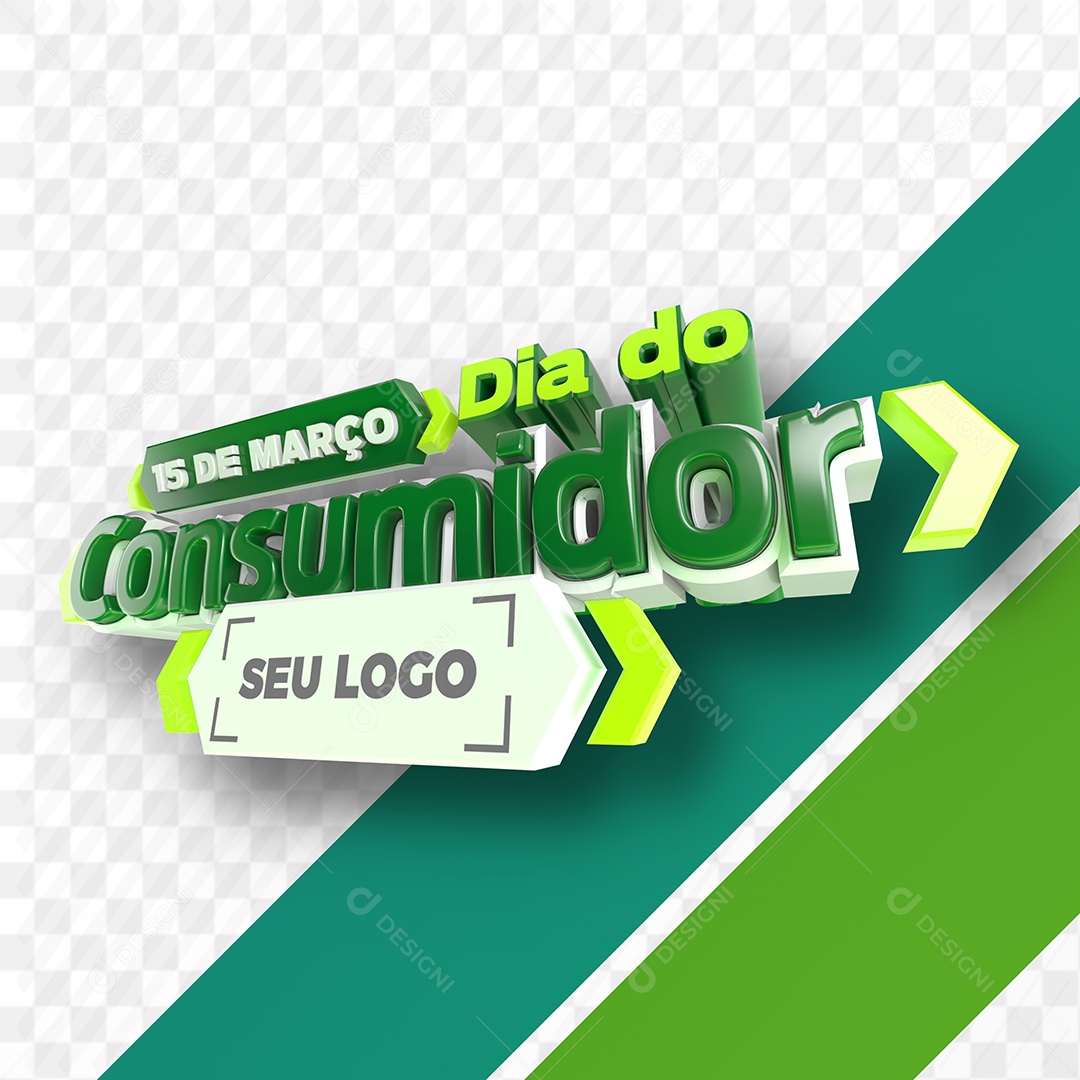15 de Março Dia do Consumidor Selo 3D para Composição SD