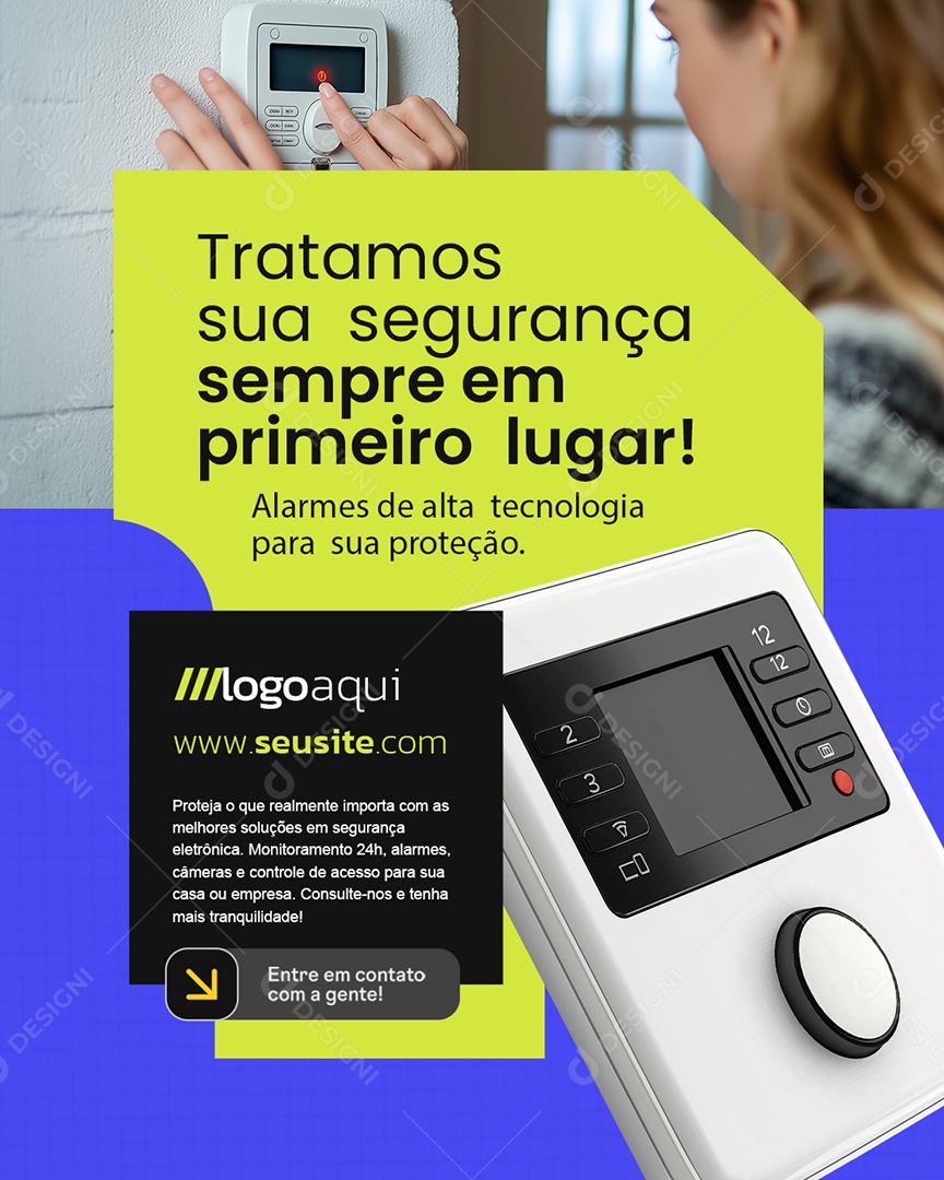 Tratamos sua Segurança Sempre em Primeiro Lugar Social Media PSD Editável