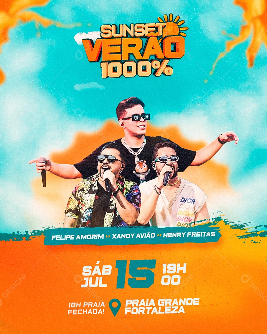 Flyer Show Sunset Verão Social Media PSD Editável