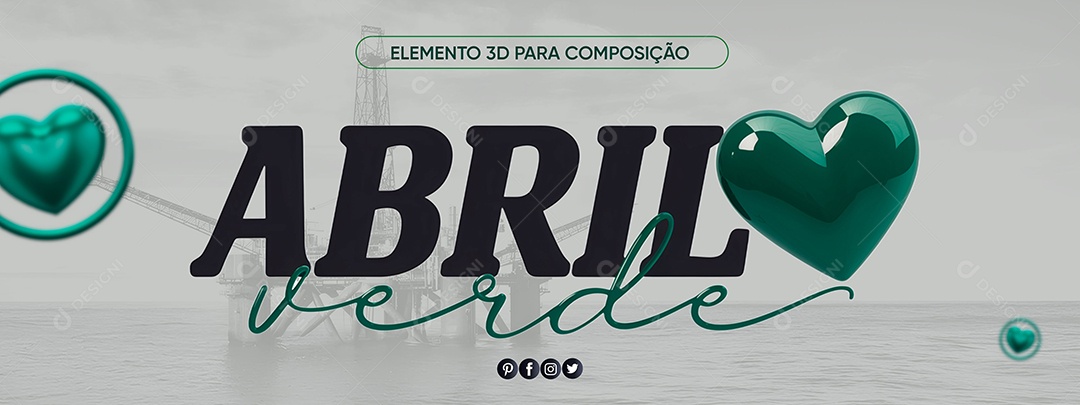 Banner Abril Verde Segurança do Trabalho Social Media PSD Editável