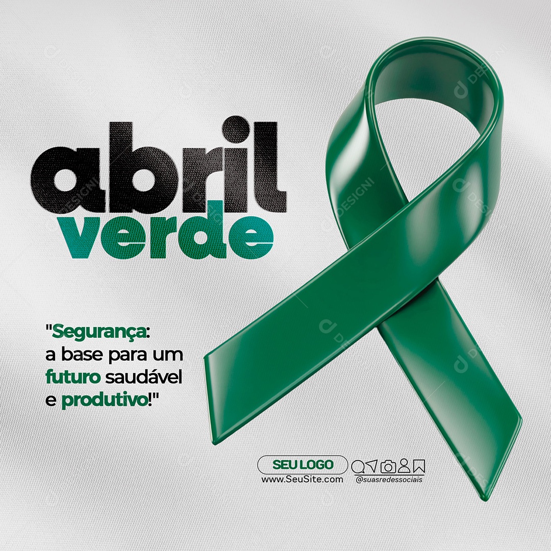 Abril Verde Segurança do Trabalho Social Media PSD Editável
