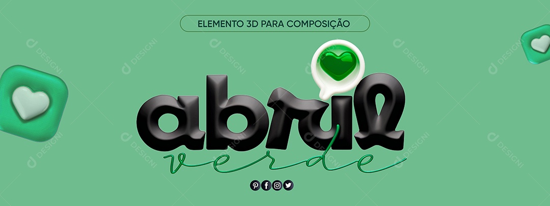 Banner Abril Verde Segurança do Trabalho Social Media PSD Editável
