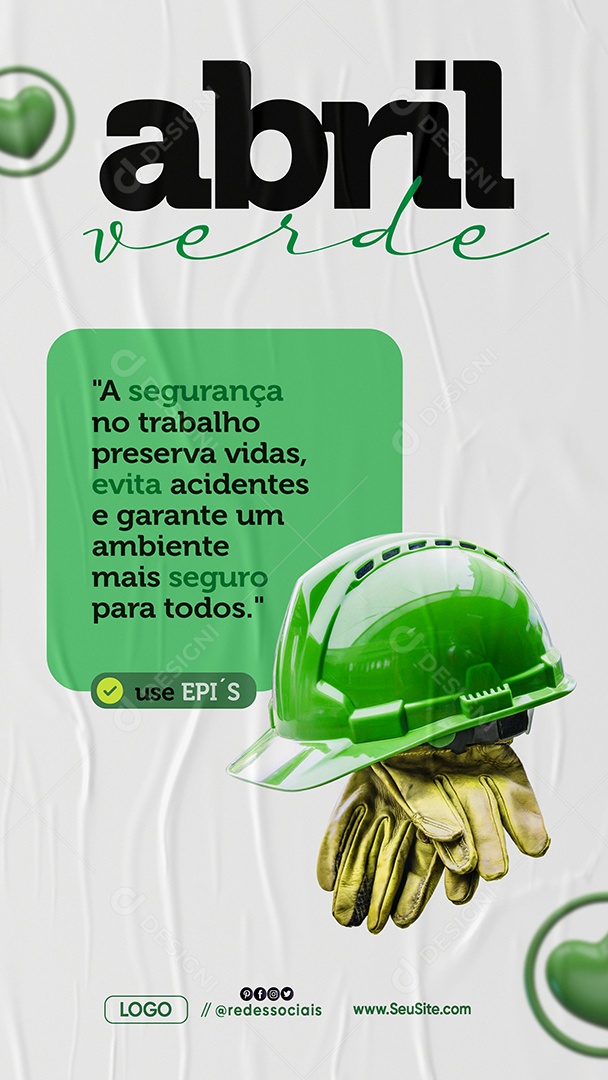 Story Abril Verde Segurança do Trabalho Social Media PSD Editável