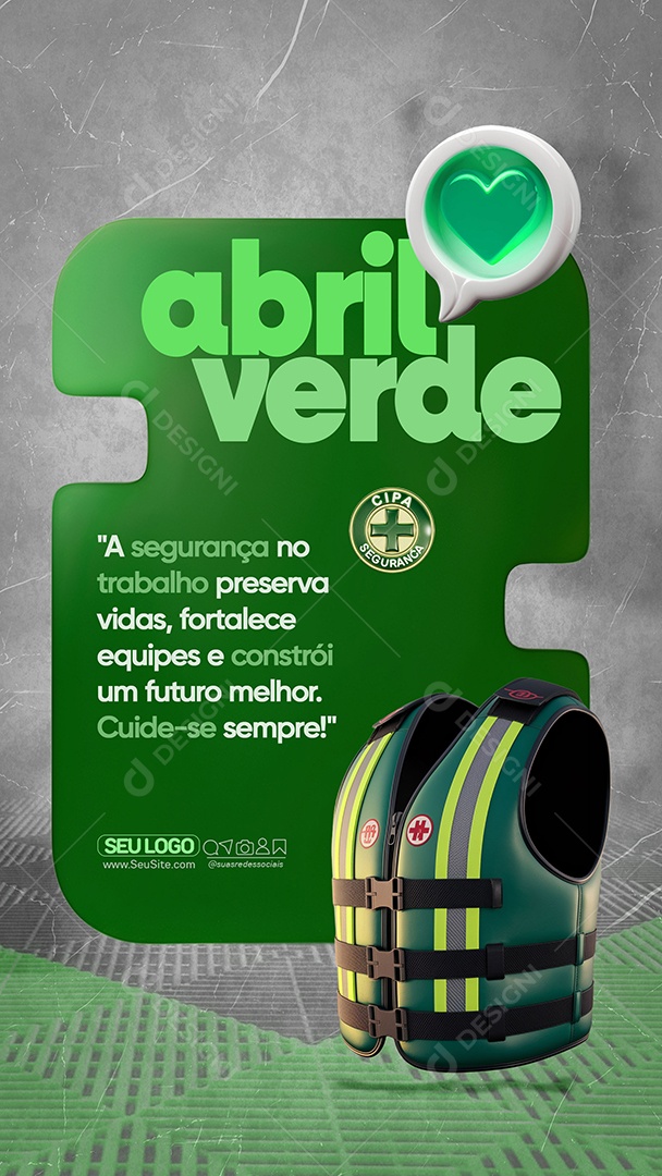 Story Abril Verde Segurança do Trabalho Social Media PSD Editável