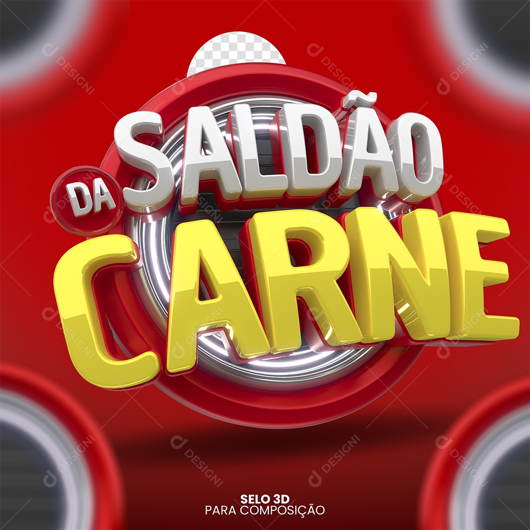 Saldão Da Carne Selo 3D para Composição PSD