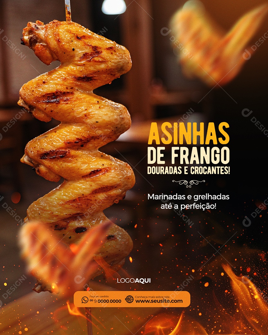 Asinhas de Frango Social Media PSD Editável