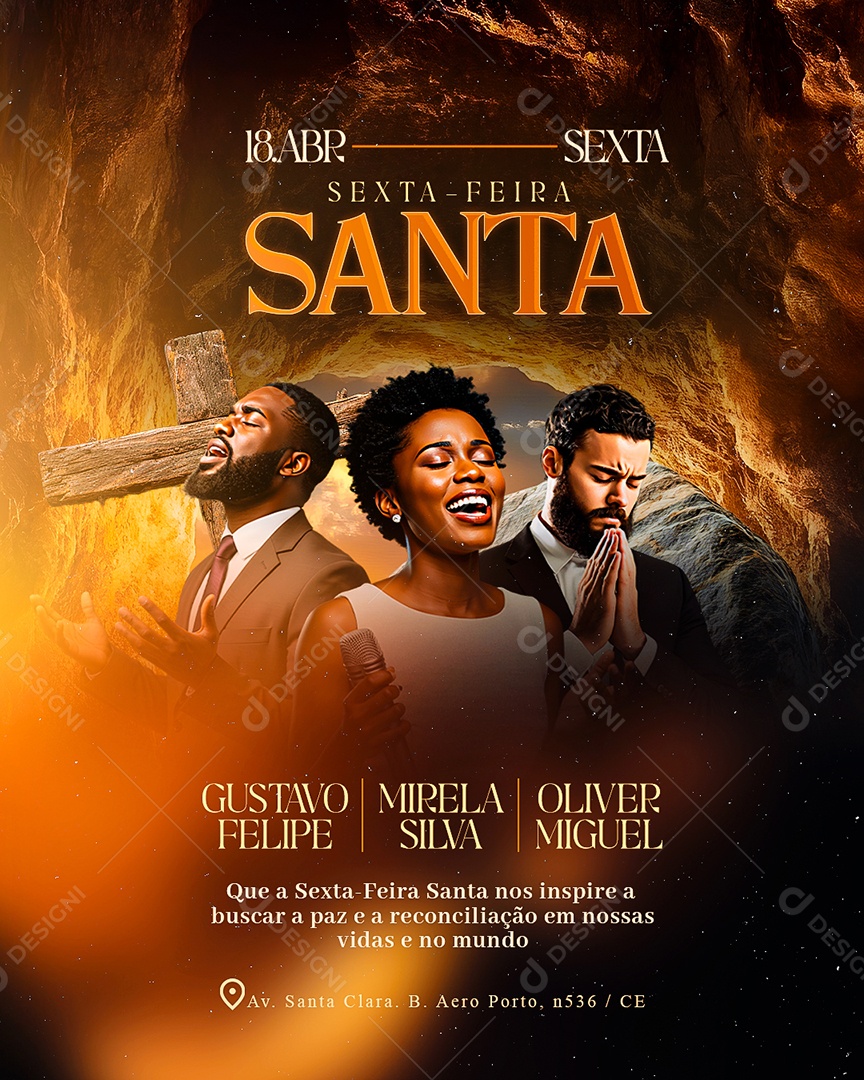 Flyer Sexta Feira Santa Social Media PSD Editável