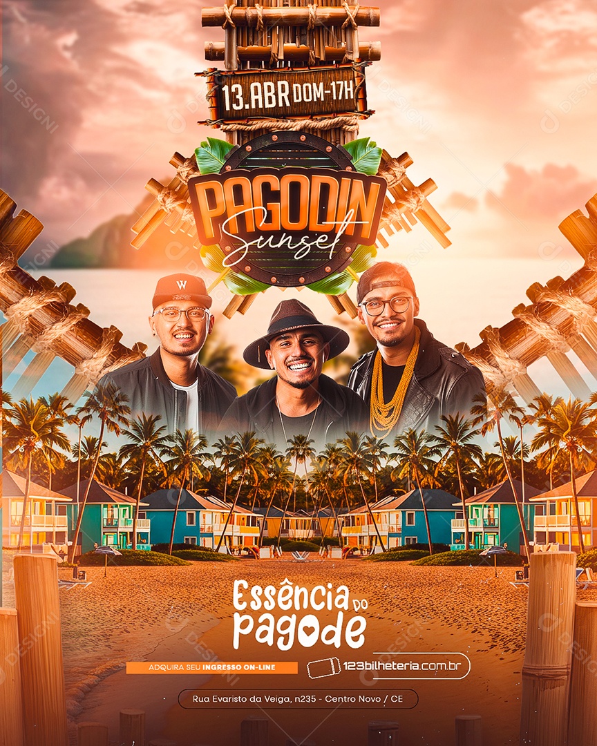 Flyer Pagodin Sunset Social Media PSD Editável