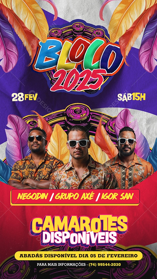 Story Flyer Bloco 2025 Social Media PSD Editável