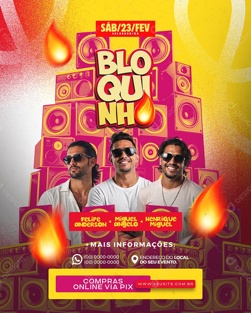 Feed Flyer Bloquinho Social Media PSD Editável