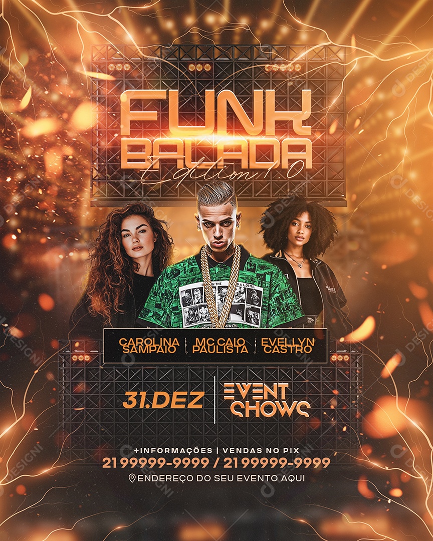 Feed Flyer Funk Bacada Social Media PSD Editável