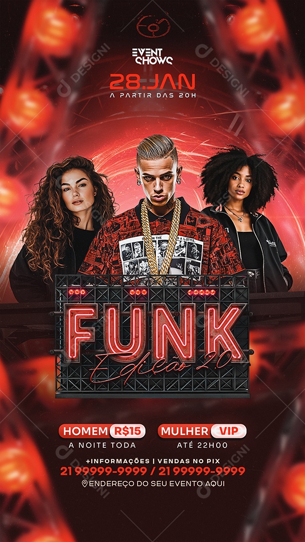 Story Flyer Funk Social Media PSD Editável