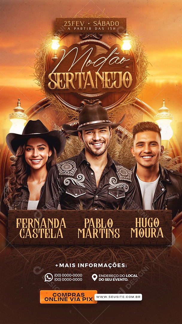 Story Flyer Modão Sertanejo Social Media PSD Editável
