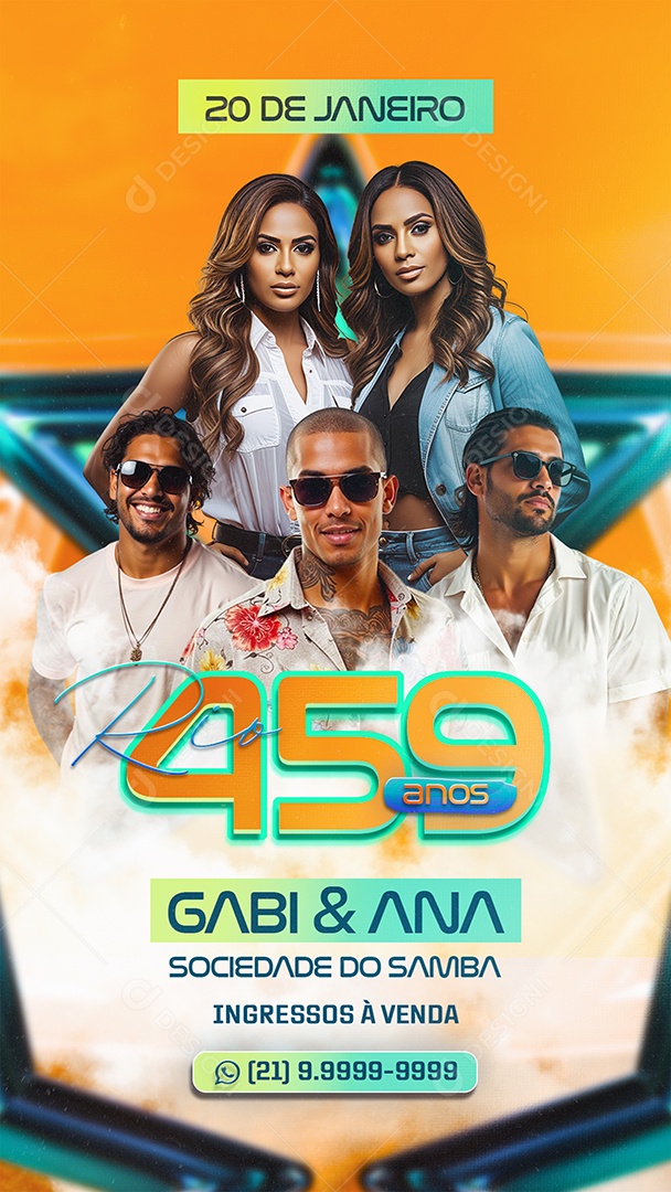 Story Flyer 459 Anos Gabi e Ana Social Media PSD Editável