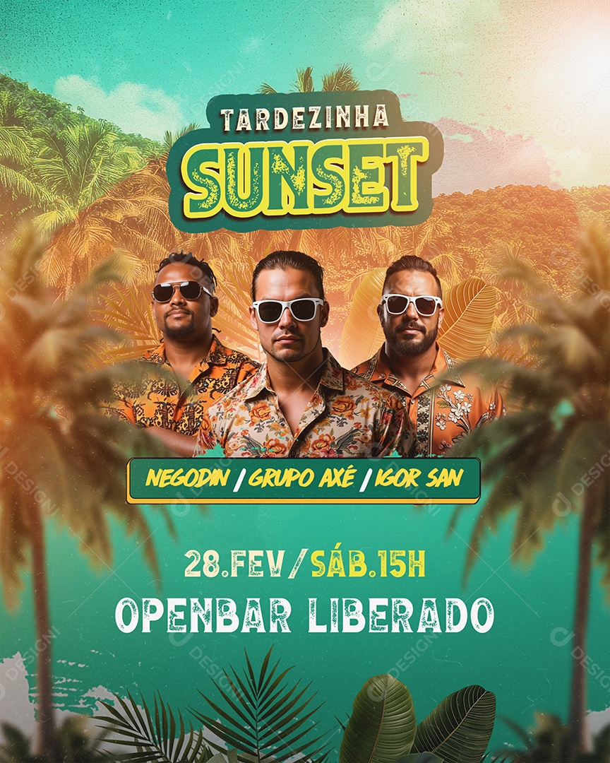 Feed Flyer Tardezinha Sunset Social Media PSD Editável