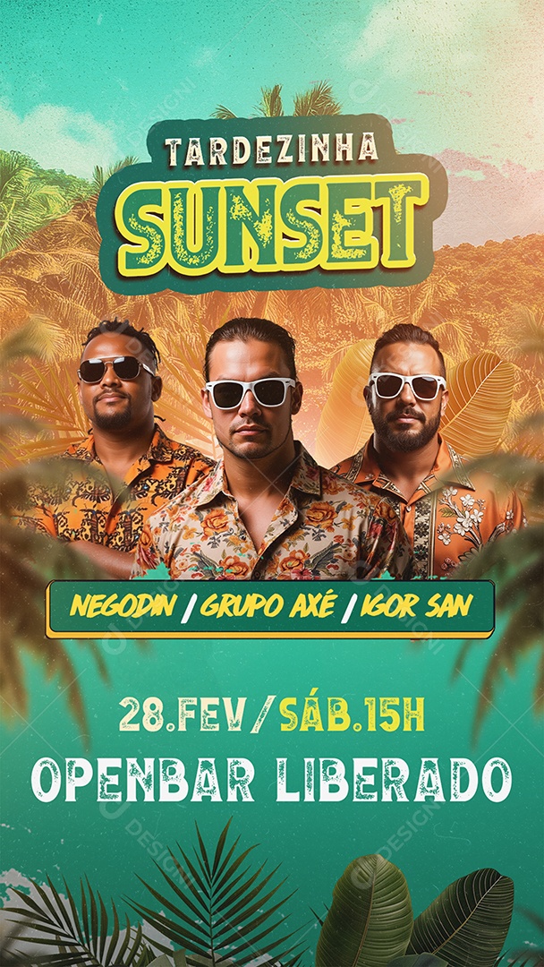 Story Flyer Tardezinha Sunset Social Media PSD Editável