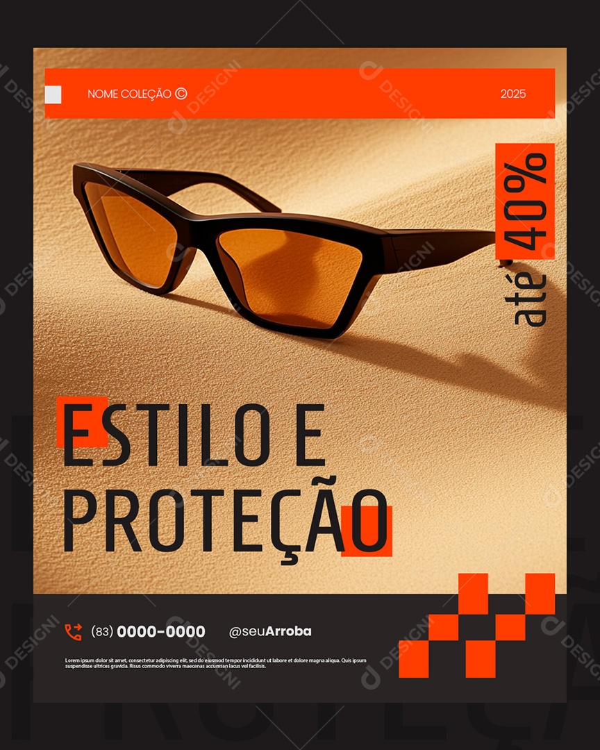 Ótica Estilo e Proteção Social Media PSD Editável