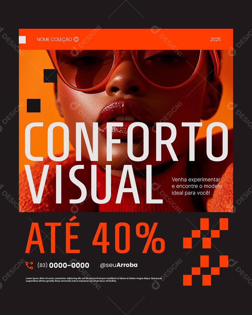 Ótica Conforto Visual Social Media PSD Editável