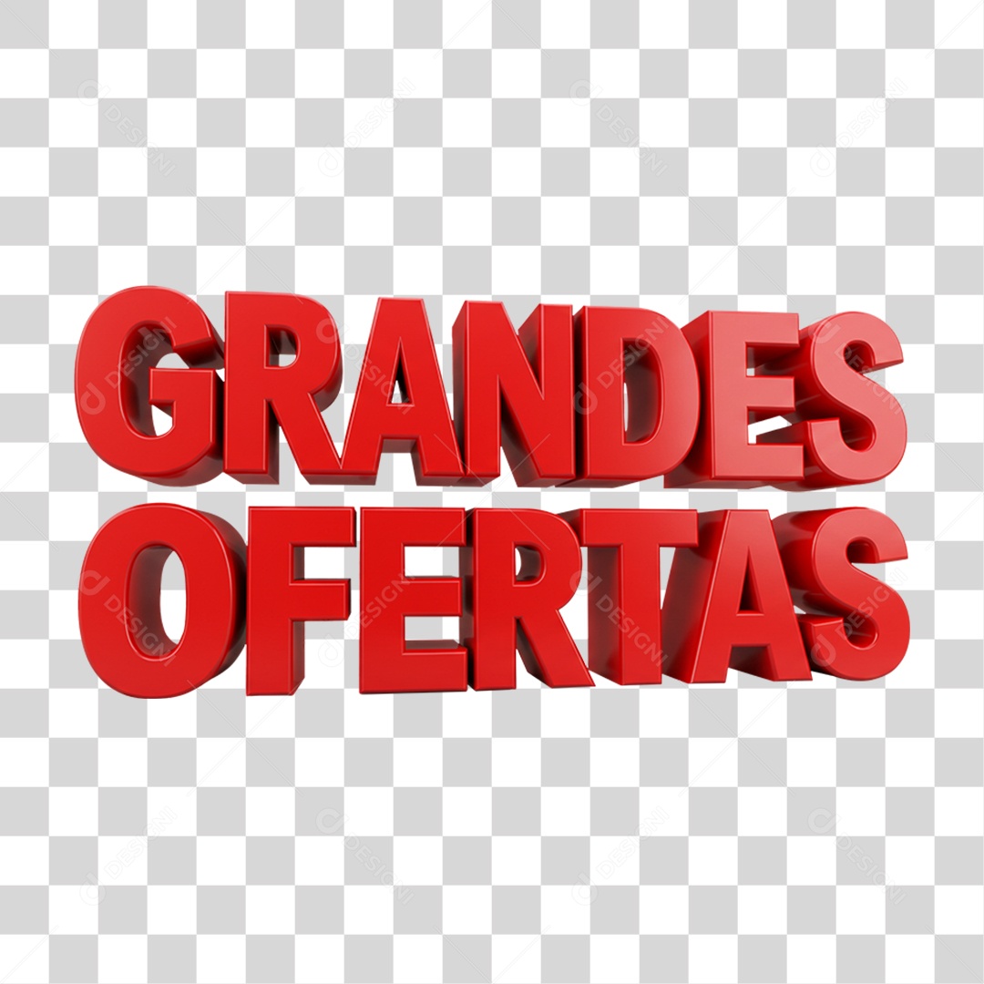Texto 3D Grandes Ofertas PNG Transparente