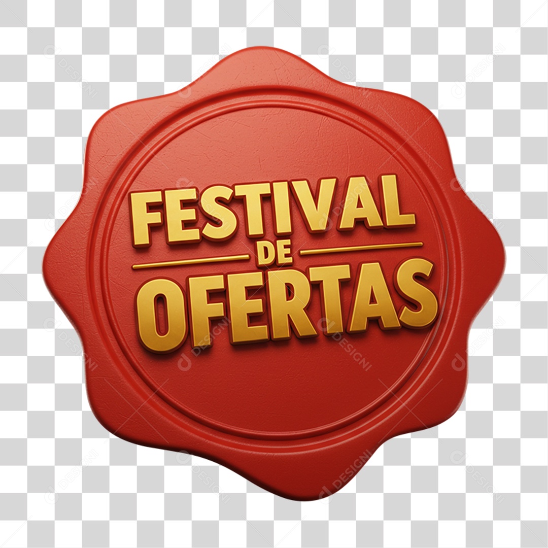 Selo 3D Festival de Ofertas PNG Transparente