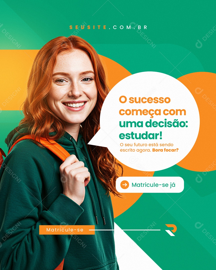 Volta às Aulas O Sucesso Começa com Uma Decisão Social Media PSD Editável