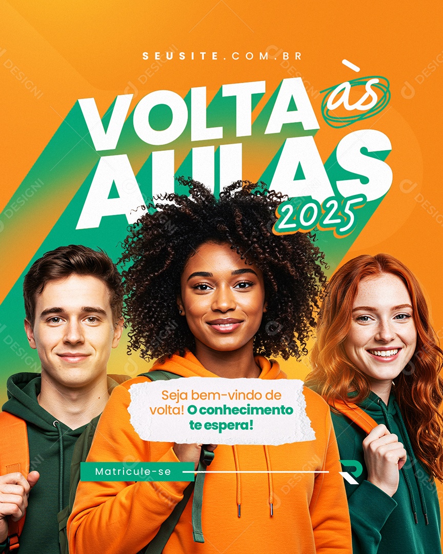 Volta às Aulas Seja Bem Vindo de Volta Social Media PSD Editável