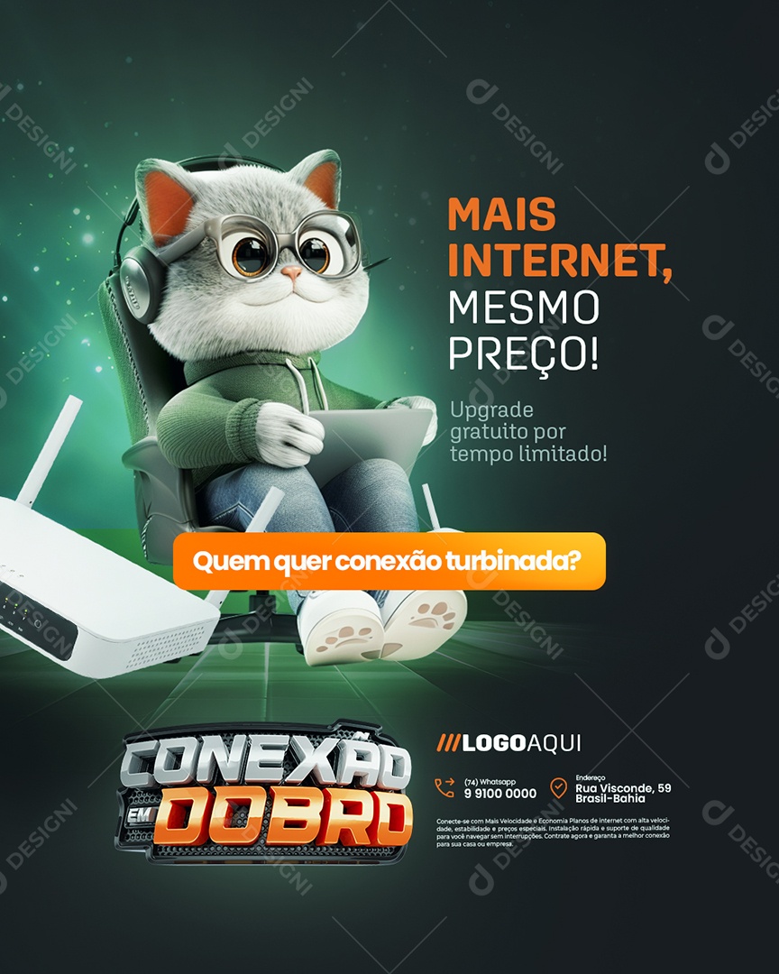 Conexão em Dobro Mais Internet Mesmo Preço Social Media PSD Editável
