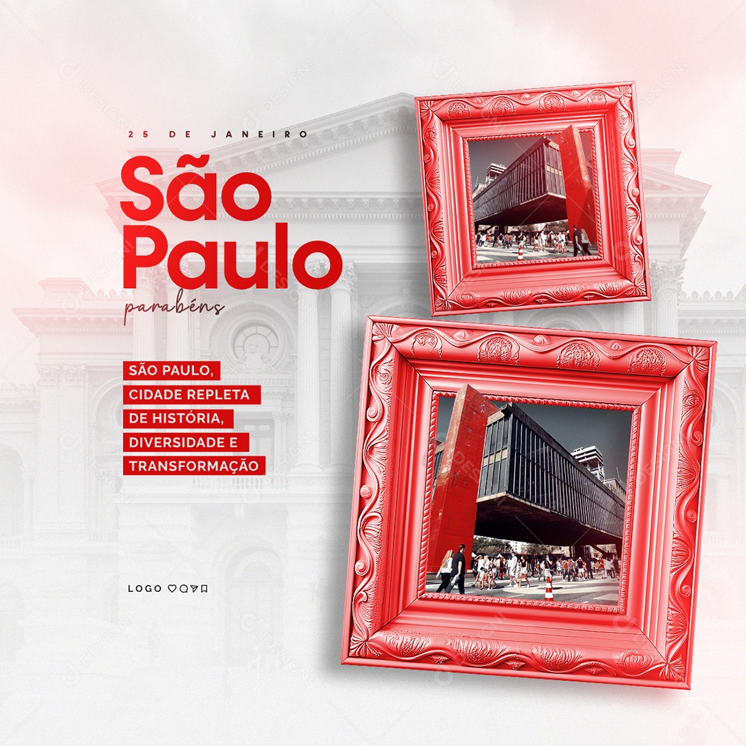 Parabéns São Paulo Cidade Repleta de História Social Media PSD Editável