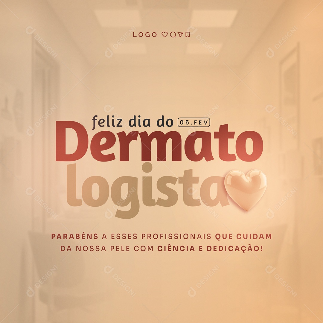 Feed Feliz Dia do Dermatologista 05 de Fevereiro Social Media PSD Editável