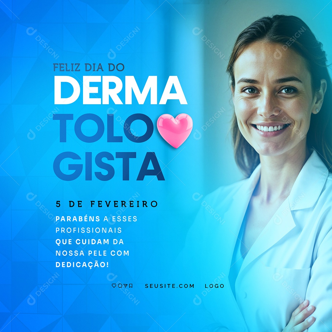 Feliz Dia do Dermatologista 05 de Fevereiro Social Media PSD Editável