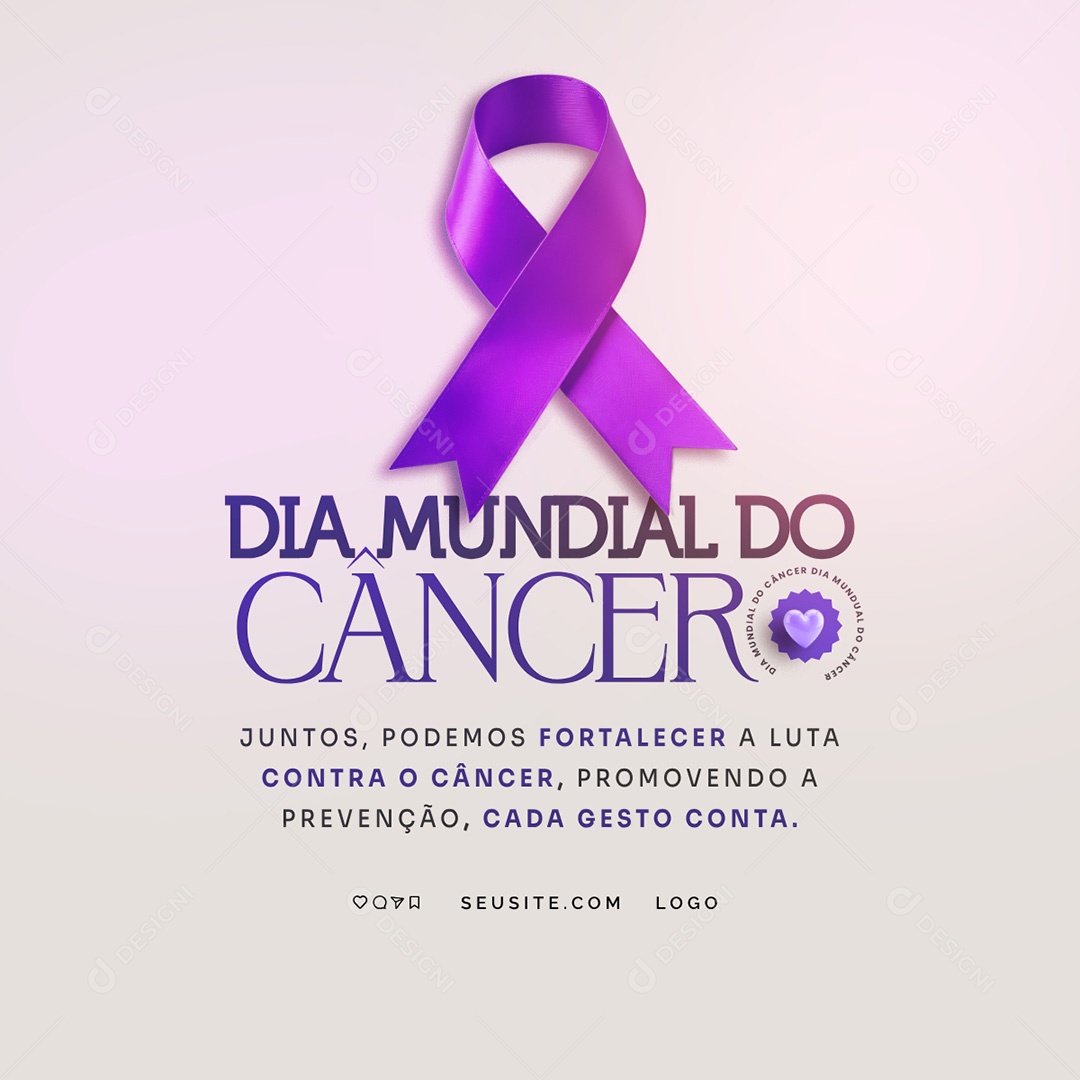 Dia Mundial do Câncer Cada Gesto Conta Social Media PSD Editável