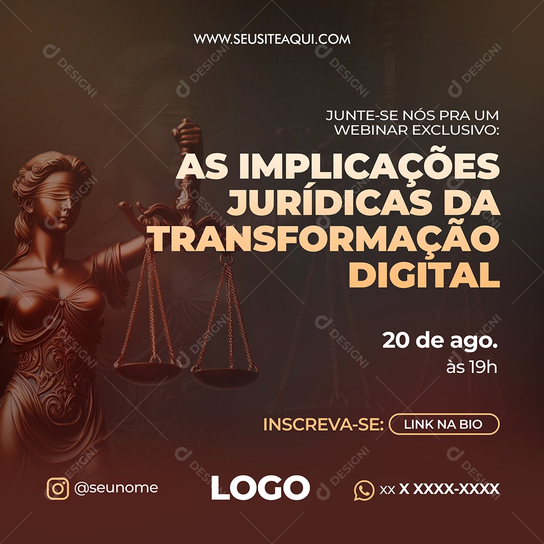 Advocacia As Implicações Jurídicas da Transformação Digital Social Media PSD Editável