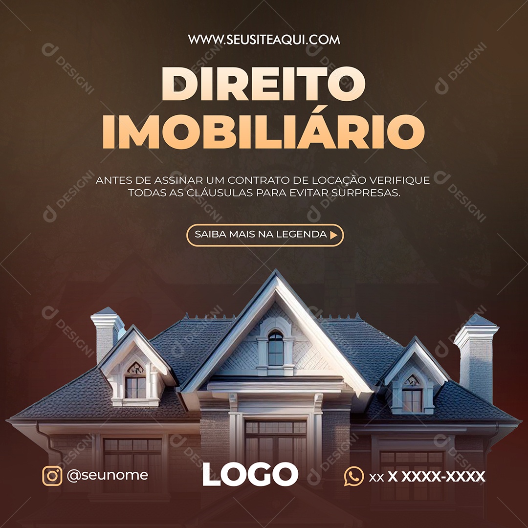 Advocacia Direito Imobiliário Social Media PSD Editável