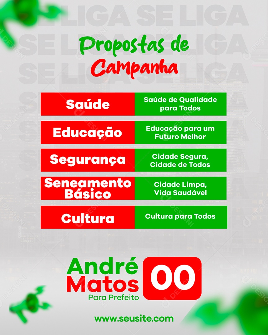 Política Propostas da Campanha Social Media PSD Editável