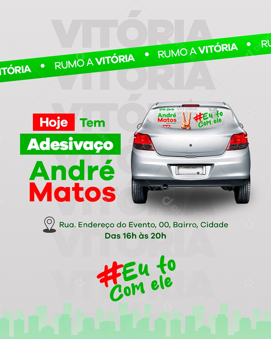 Política Hoje Tem Adesivaço Social Media PSD Editável