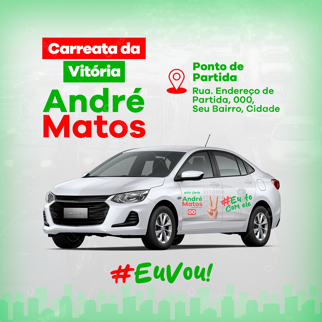 Política Carreatada Vitória Social Media PSD Editável