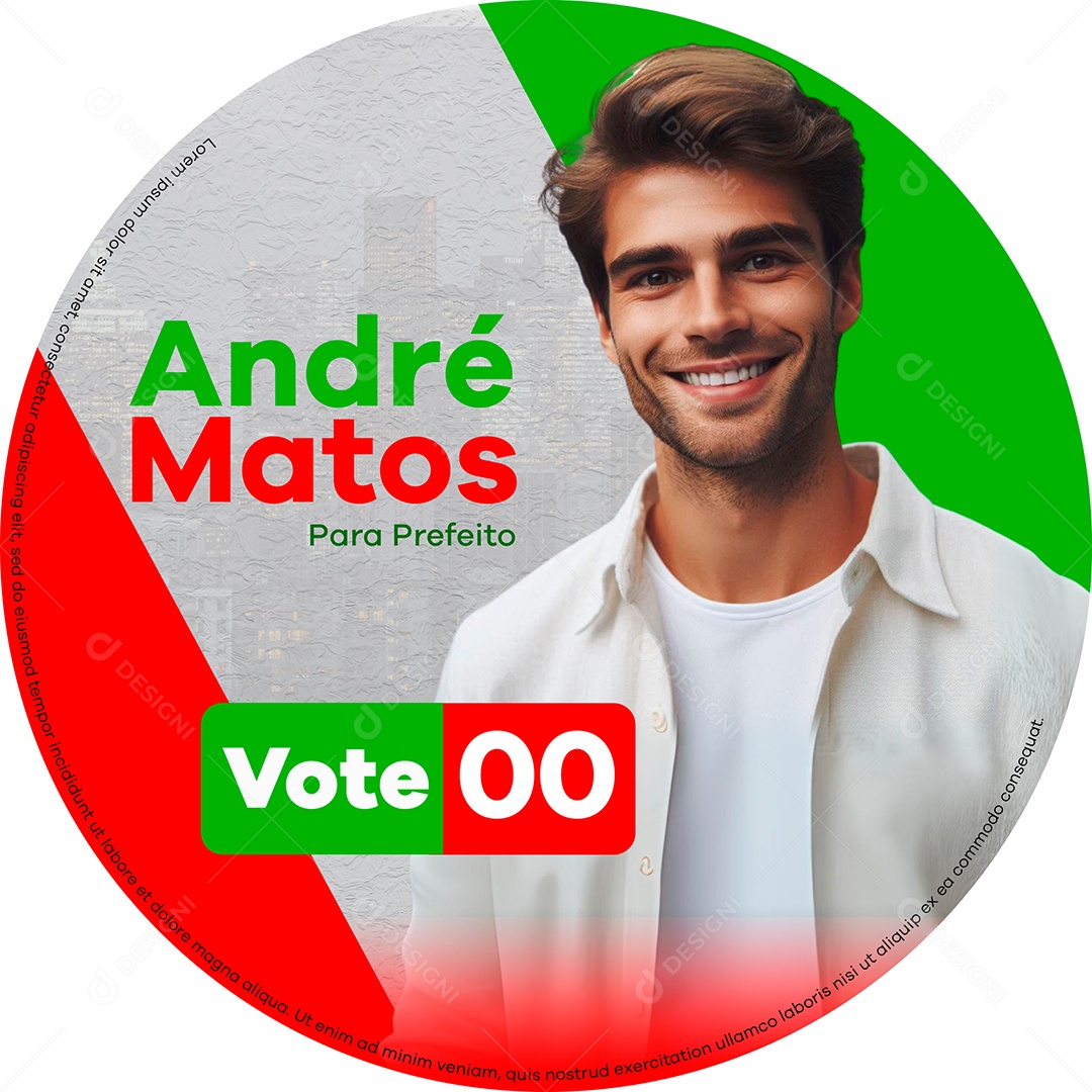 Modelo de Mockup Política Adesivo André Matos PSD Editável