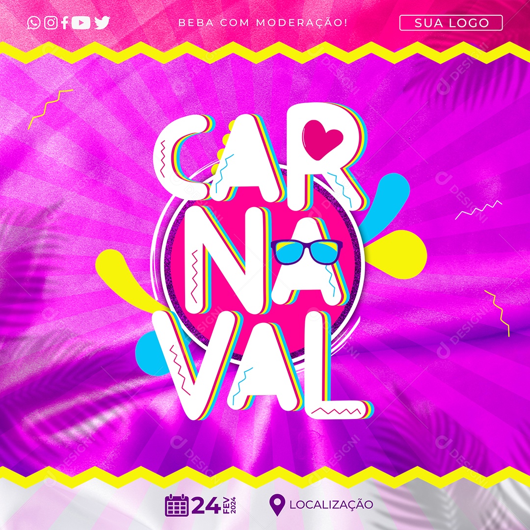 Carnaval Selo 3D Para Composição PSD