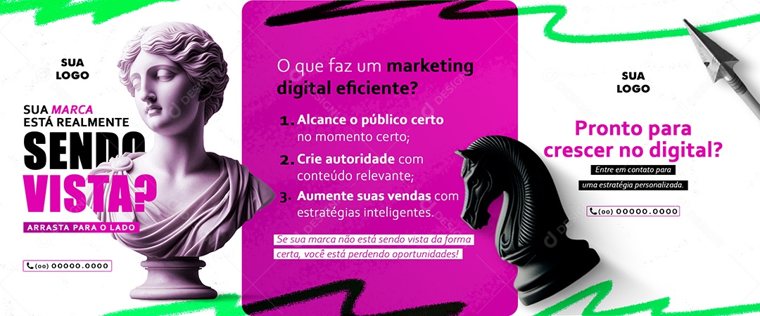 Banner O Que Faz Um Marketing Digital Social Media PSD Editável